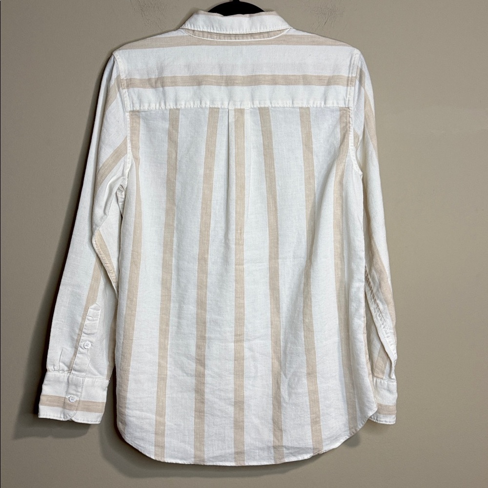 FAHERTY MALIBU VALLERTA STRIPE LONG SLEEVE LINEN SHIRT SIZE MEDIUM - Picture 8 of 8